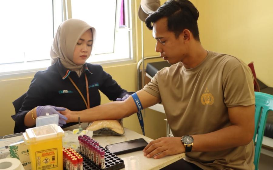 Pelihara dan Tingkatkan Kesehatan, Personel Polres Mukomuko dan Polsek Jajaran Ikuti Pemeriksaan Kesehatan