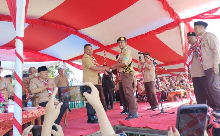 Kabag Log Polres Kaur Hadiri Upacara HUT Pramuka Ke-63 Tahun 2024