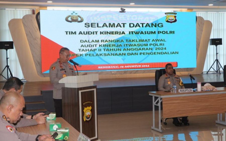 Kapolda Bengkulu Buka Taklimat awal Wasrik Itwasum Polri Tahap II T.A 2024