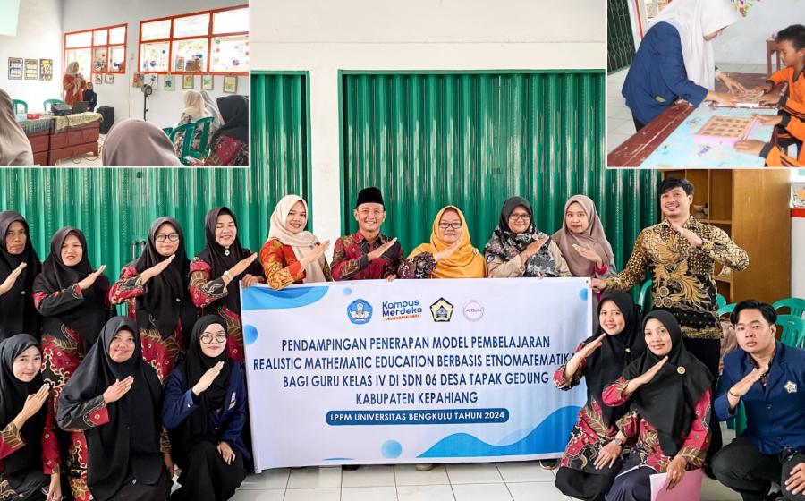 Pengabdian Skema Riset, Tim Dosen Unib Berikan Pelatihan Model Pembelajaran RME Berbasis Etnomatematika untuk Guru di SDN 06 Desa Tapak Gedung