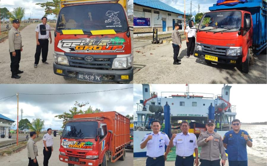 Personel Polsek KSKP Pulau Baai Monitoring  Pelabuhan Fery ASDP Pulau Baai Bengkulu
