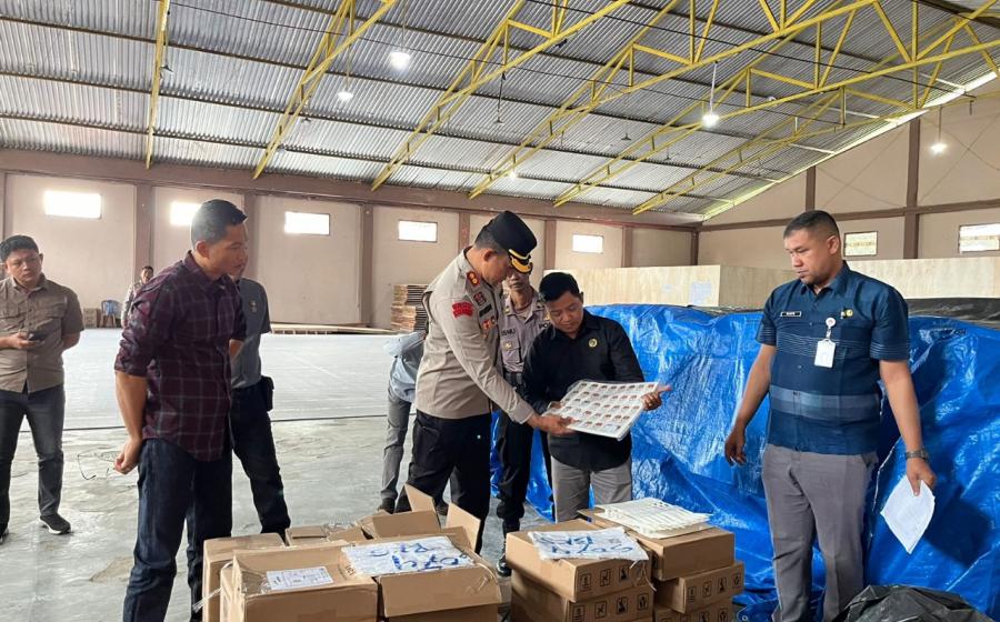 Jelang Pelaksanaan Pemilu Tahun 2024, Polres Rejang  Gelar Patroli dan Pengecekan Gudang Logistik 
