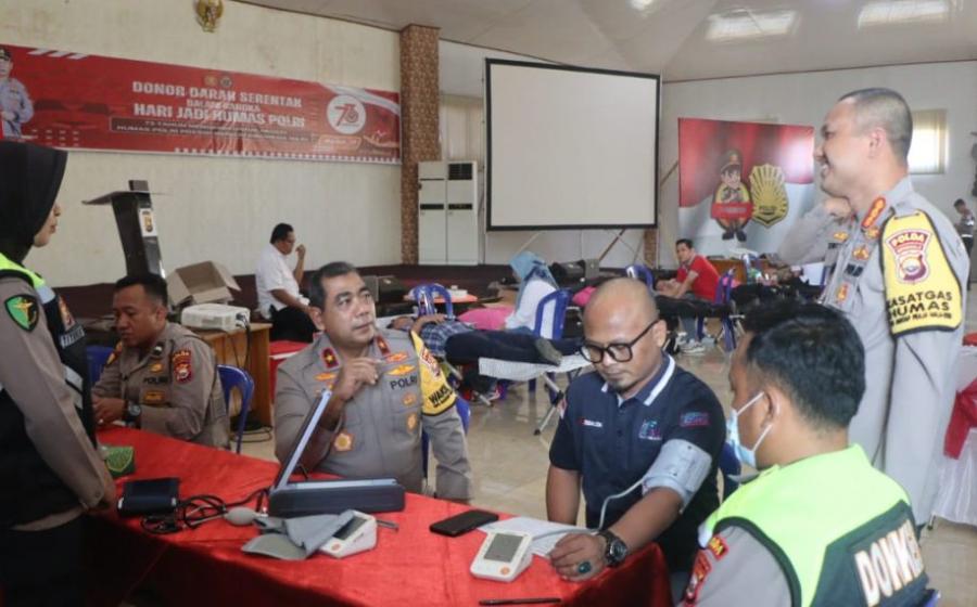 Aksi Donor Darah di Polda Bengkulu, Wujud Kepedulian Humas Polri dalam Peringati HUT ke-73