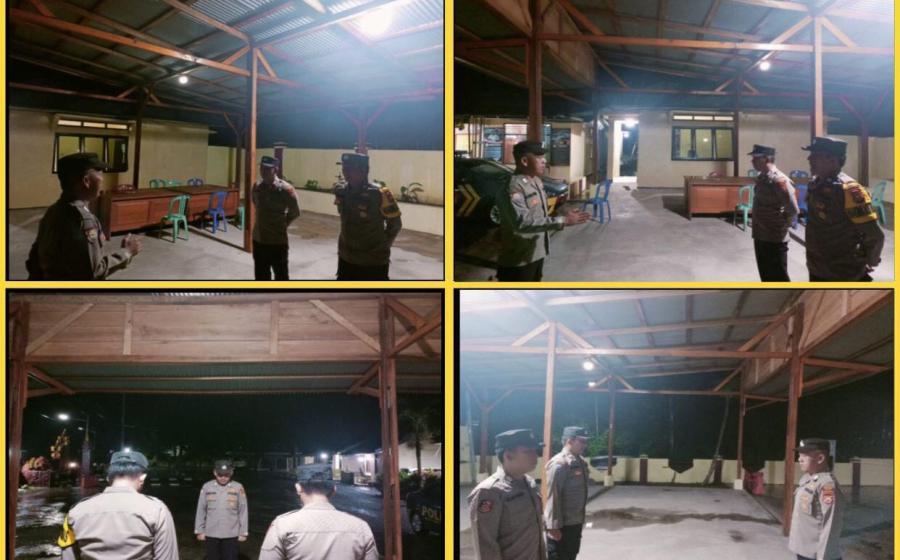 Apel Malam Piket Yanmas Polsek Tanjung Kemuning Cek Kesiapan Personel 