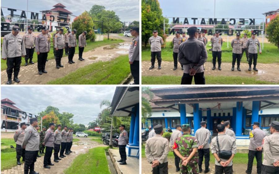 Pastikan Logistik Pemilu Amanm, Polsek Ratu Samban Laksanakan Pengamanan di Sekretariat PPK Kecamatan Ratu Samban