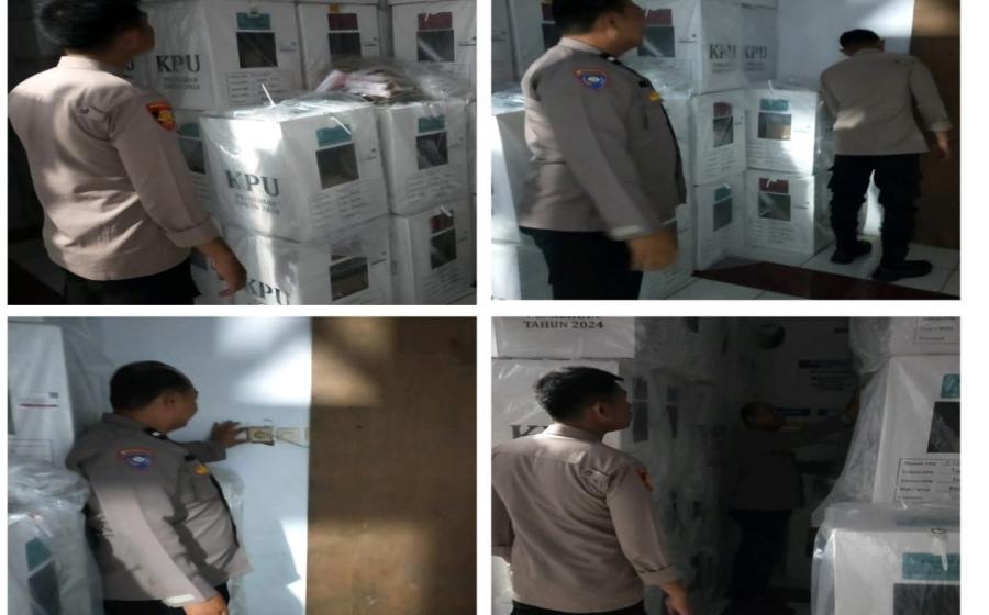 Pastikan Keamanan Logistik Pemilu di Sekretariat PPK, Personel Polsek Gading Cempaka Terus Laksanakan Pengamanan 