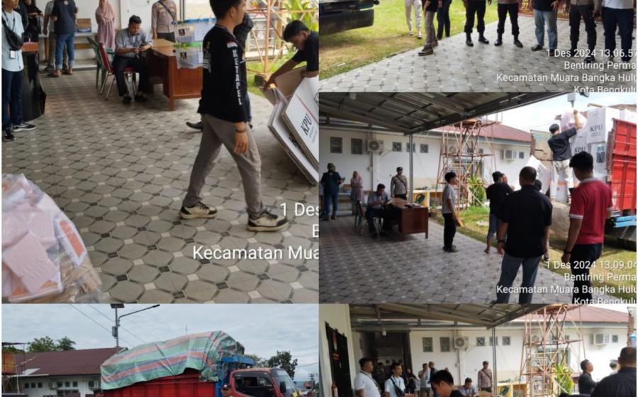 Pengamanan Ketat, Kapolsek Gading Cempaka Pastikan Pengawalan Logistik Pilkada 2024 dari PPK Gading Cempaka ke KPU Kota Bengkulu Berjalan Lancar
