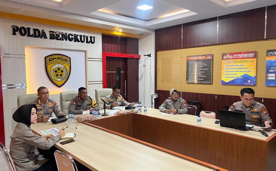 Polda Bengkulu Ikuti Zoom Meeting Bersama Karo Binkar SSDM Polri Bahas Peran Polri dalam Ketahanan Pangan