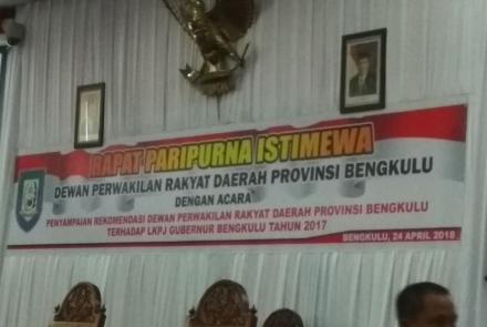 Paripurna Istimewa DPRD Provinsi Bengkulu