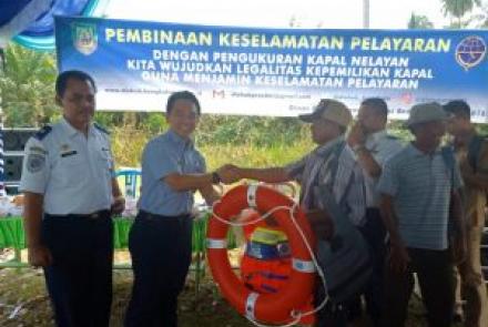 Dishub Provinsi Gelar Pembinaan Keselamatan Pelayaran Desa Pasar Bantal
